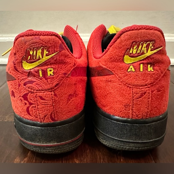 Nike Air Force I Low “Miami Heat” Red Paisley 488298-617 - Men’s Size 10 - Picture 5 of 16
